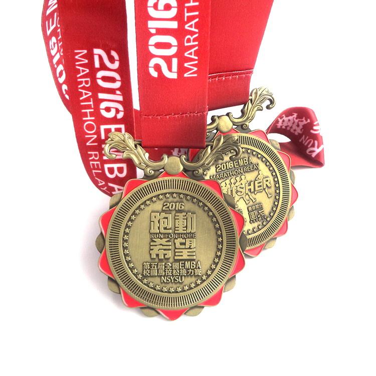 Medalha da Academia Memorial da Maratona Personalizada Medalhas de Prata Bloco de Marcha Esportiva Medalha de Cingapura