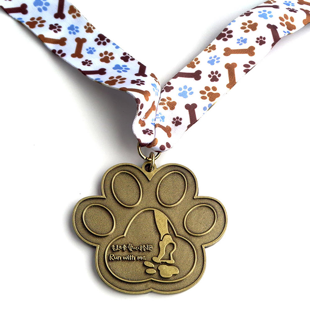 Medalhas personalizadas personalizadas para crianças com gravação a laser com banho de níquel Medalha de fita
