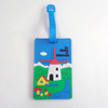 Etiqueta personalizada para bagagem de viagem com desenho animado e etiqueta de nome de bolsa de mão de borracha PVC