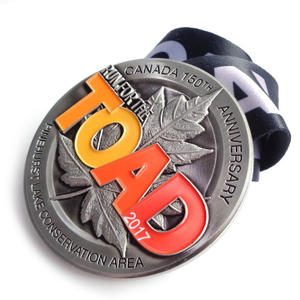 Medalha esportiva de corrida de maratona de prata antiga de prêmio de metal barato personalizado de alta qualidade