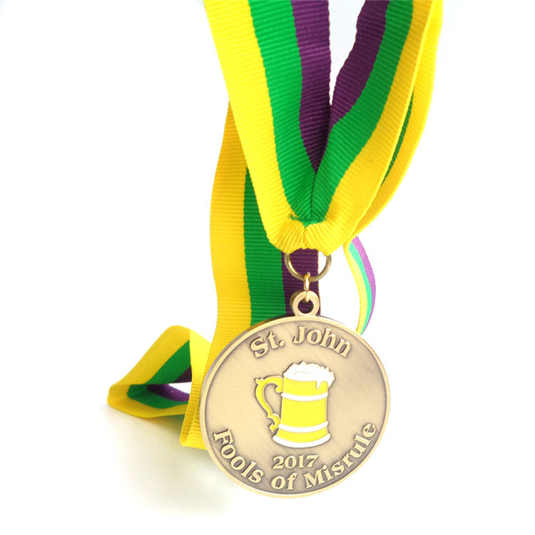 Medalhas de rena personalizadas Love Public Welfare Movement 3D Sport Color School Medalha de prata