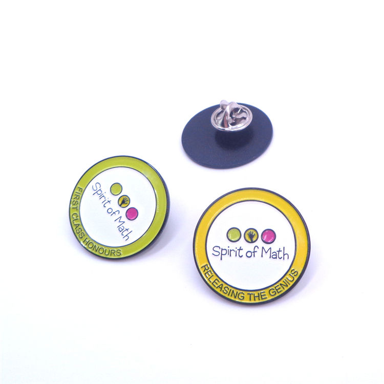 Distintivo de pino de metal de botão personalizado de fábrica com distintivo de logotipo colorido de flor