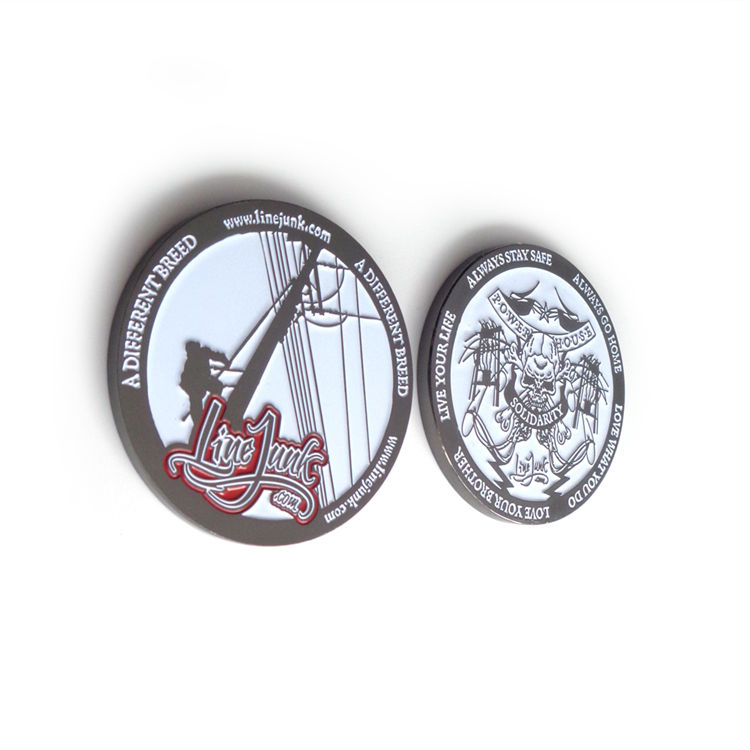 Moeda dupla colorida com logotipo personalizado de latão preço barato moeda de desafio gravável em branco
