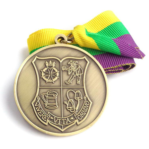 Medalhas personalizadas personalizadas para crianças com gravação a laser com banho de níquel Medalha de fita
