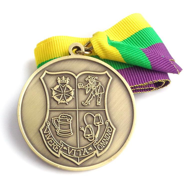 Medalhas personalizadas personalizadas para crianças com gravação a laser com banho de níquel Medalha de fita