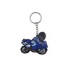 Chaveiro de pvc em forma de motocicleta azul personalizado popular personalizado