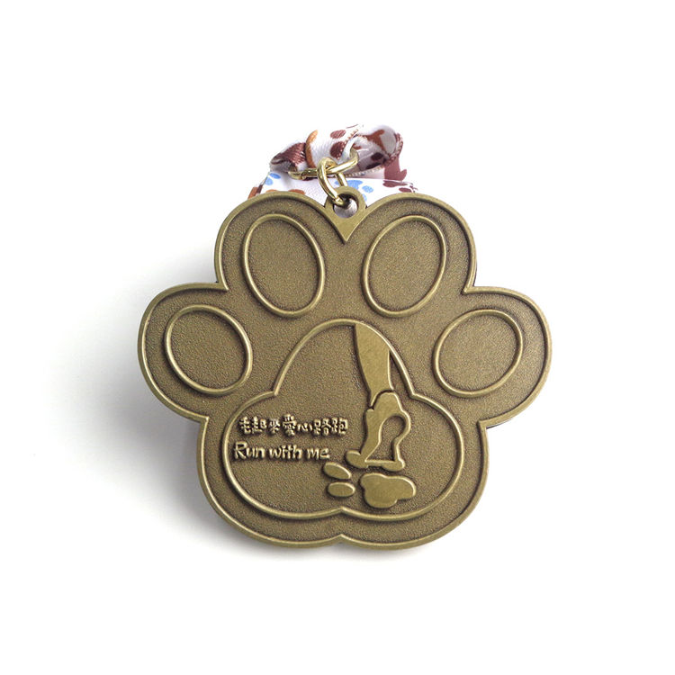 Medalhas de medalha de ouro com design personalizado por atacado com fita