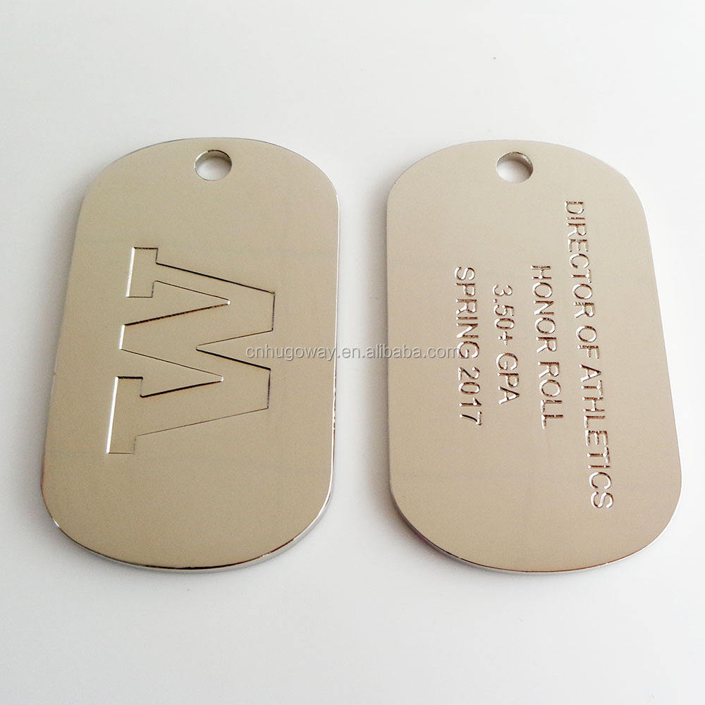 Colar personalizado de luxo em aço inoxidável com logotipo de sublimação gravado com corrente de bola