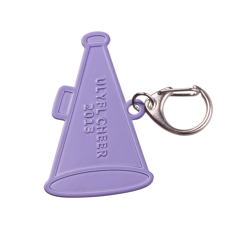 Chaveiro de metal de liga de zinco personalizado giratório com dados de quatro lados
