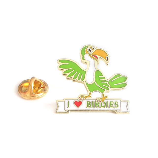 Fabricante de alfinetes sem mínimo Fabricação de metal personalizado personalizado esmaltado duro e macio lapela pássaro alfinete