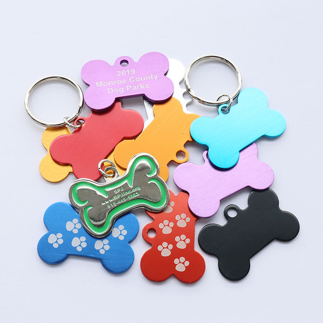 Etiqueta de cachorro em branco de aço inoxidável com gravação personalizada por atacado 2023