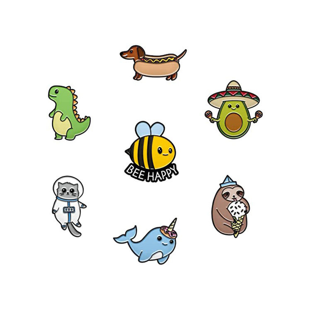 Alfinetes de lapela Kawaii sem mínimo de fabricação de metal personalizado de desenho animado de alta qualidade