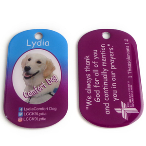 Etiqueta de cachorro de metal gravada personalizada com pingente de cachorro para presente