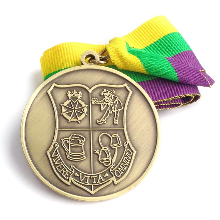 Fabricação OEM logotipo 3D personalizado metal bronze liga de zinco medalha esportiva personalizada para personalização de futebol
