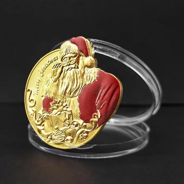 Sem Mínimo Design Gratuito 3D Liga de Zinco Ouro Prata Latão Metal Moedas Custom Made Moeda de Natal