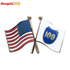 Distintivo de bandeira de esmalte de lembrança personalizada Alfinetes de esmalte sintético de liga de zinco Alfinete de lapela de bandeira dupla de bandeira pequena
