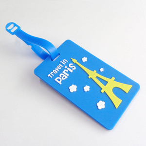 Etiqueta personalizada para bagagem de viagem com desenho animado e etiqueta de nome de bolsa de mão de borracha PVC