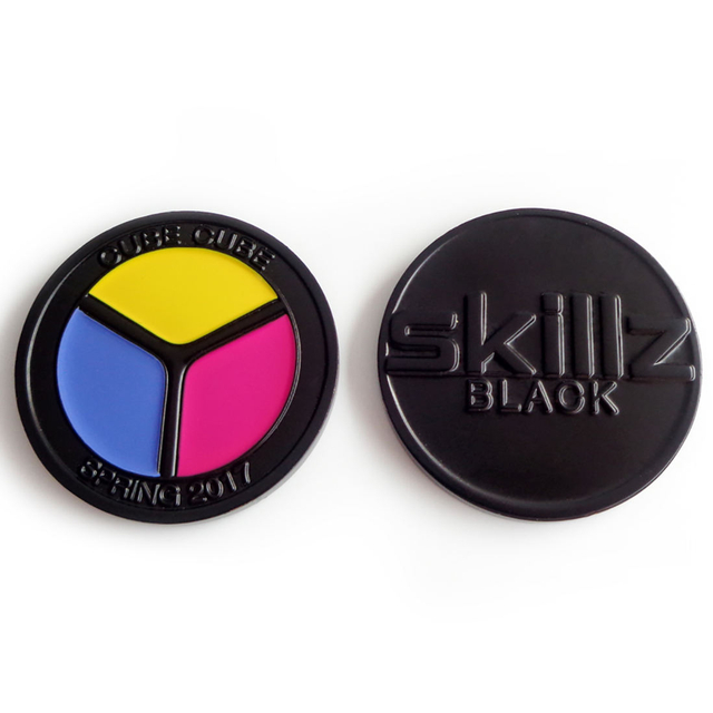 Moeda de lembrança personalizada com novo design de metal preto, moeda de estampa esmaltada macia e barata