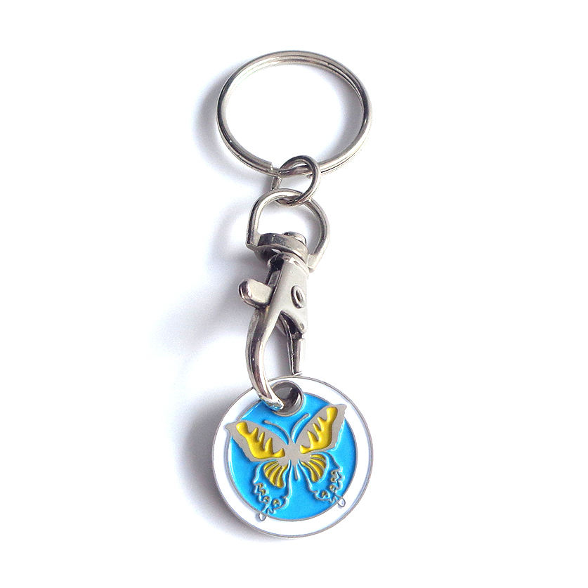 Chaveiros 3D em branco impressos, personalizados, com design, moeda, monograma, supermercado, compras, euro