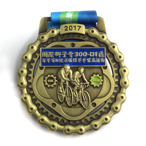 Projete sua própria medalha esportiva personalizada de produção de artesanato em metal com fita
