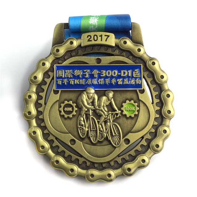 Projete sua própria medalha esportiva personalizada de produção de artesanato em metal com fita