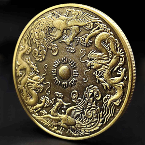 Design gratuito Fabricação 3D Liga de zinco Ouro Prata Latão Cobre Moedas de metal Custom Made Souvenir Dragon Challenge Coin